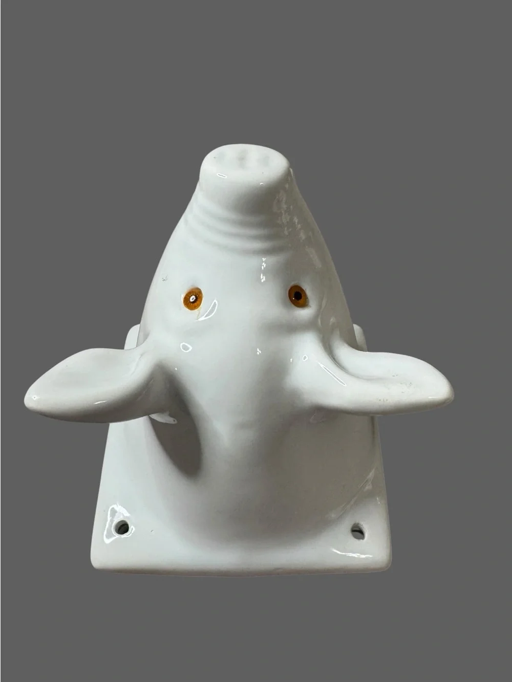 White Ceramic Pig Wall Decor - Playful Accent